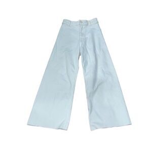 ZARA The Marine Straight Wide Leg White  Denim Jeans Size 2